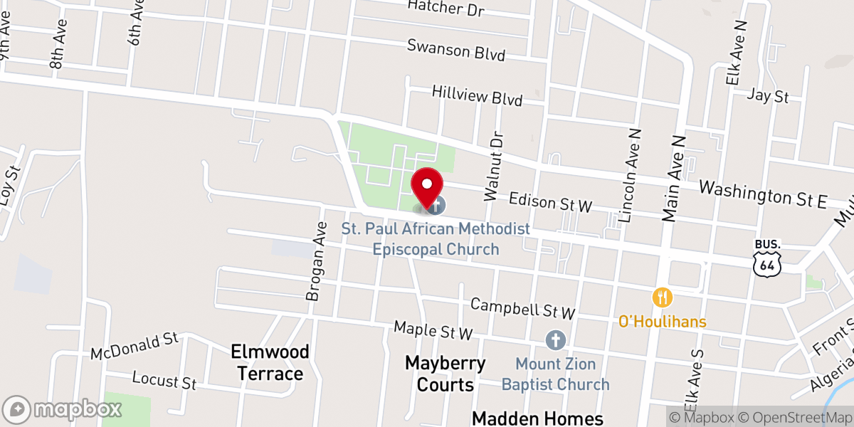 Map showing location of Saint Paul African Methodist Episcopal Church