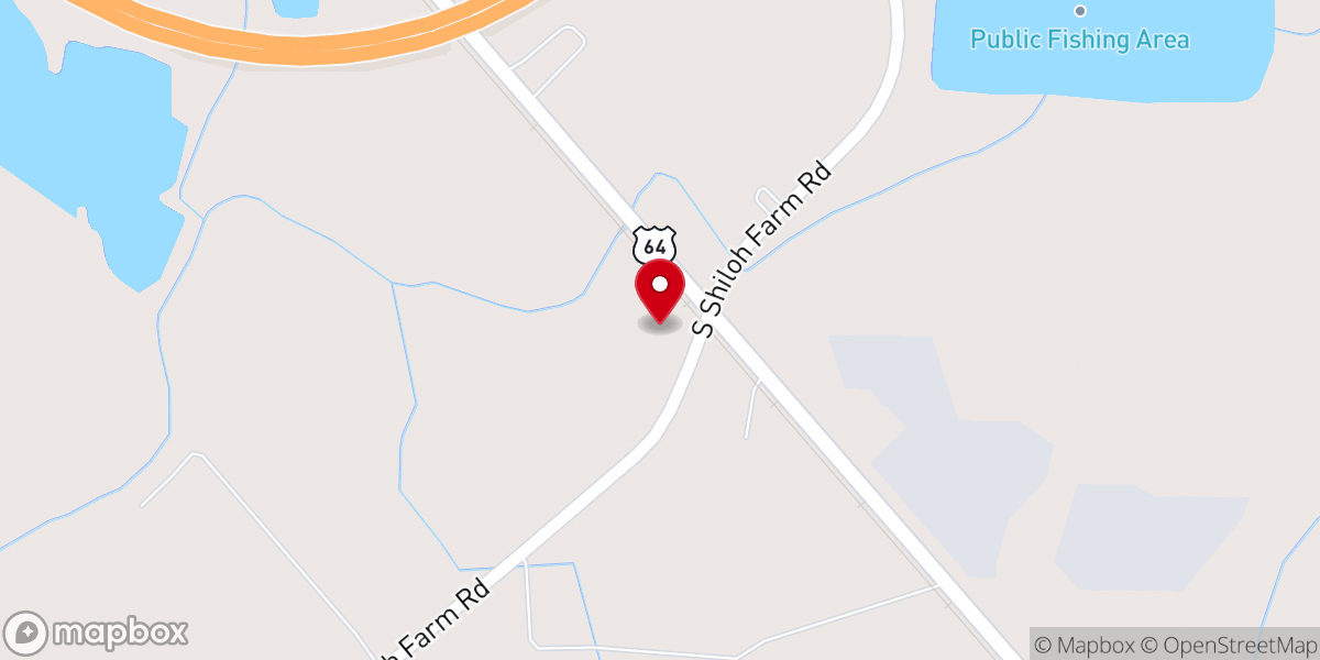 Map showing location of Mildred Baptist Church