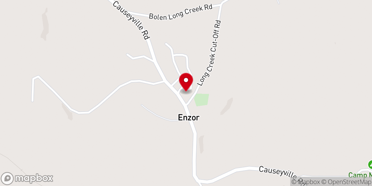 Map showing location of Long Creek Baptist Church
