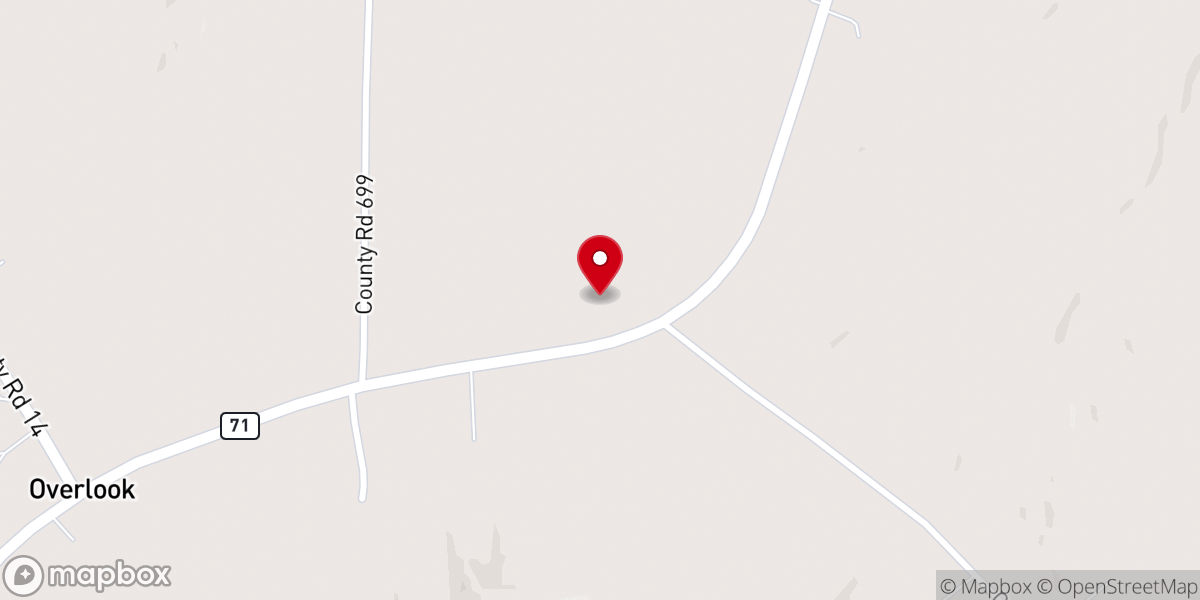 Map showing location of Overlook Church