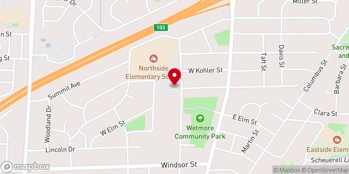 Map showing location of Sun Prairie United Methodist Church