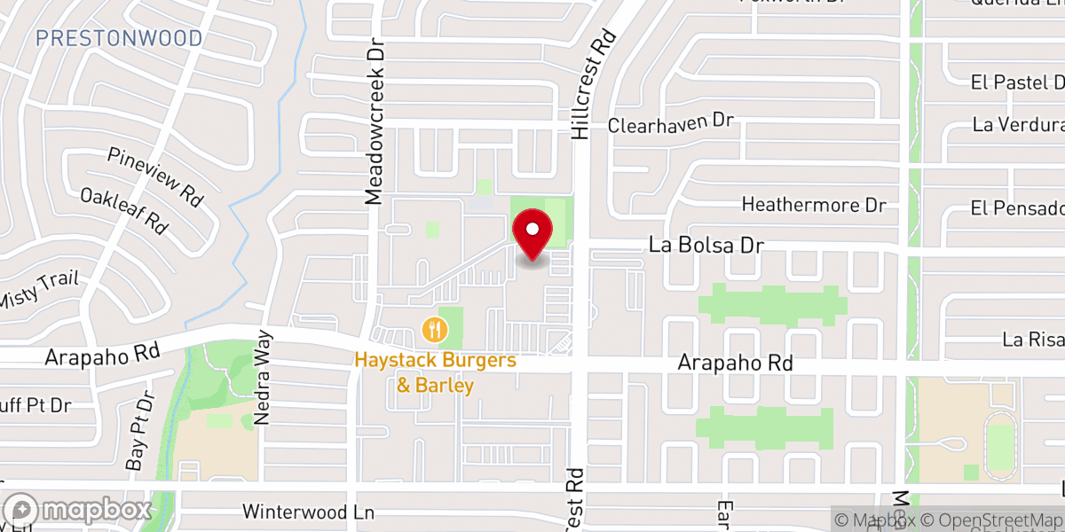 Map showing location of Dallas Bible Church