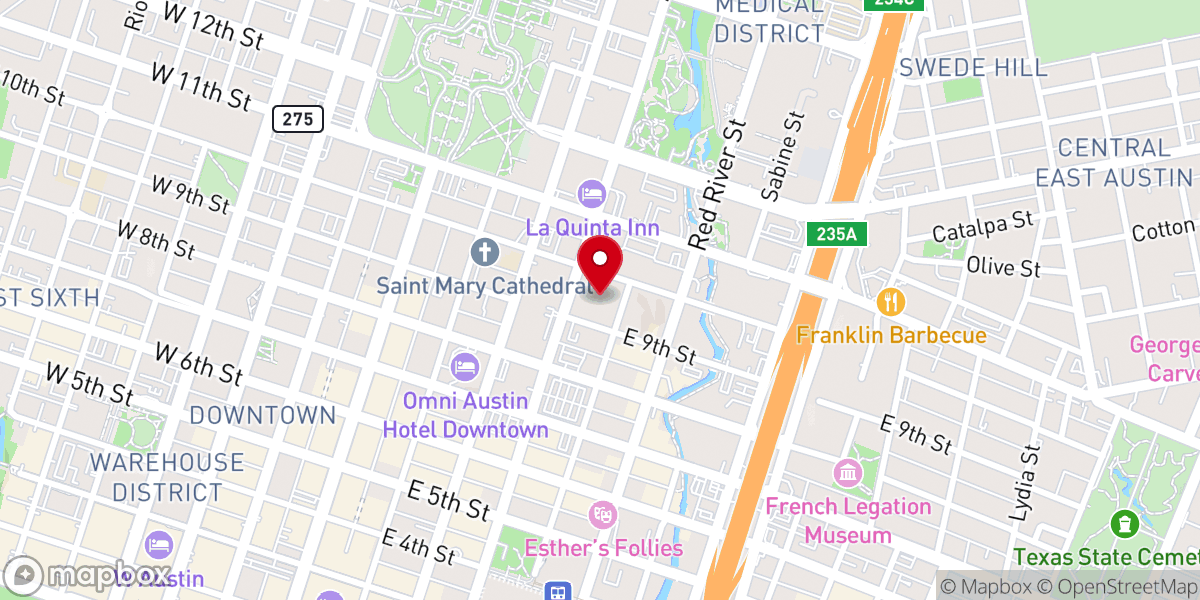 Map showing location of Texas Interfaith Disaster Response Christian Church