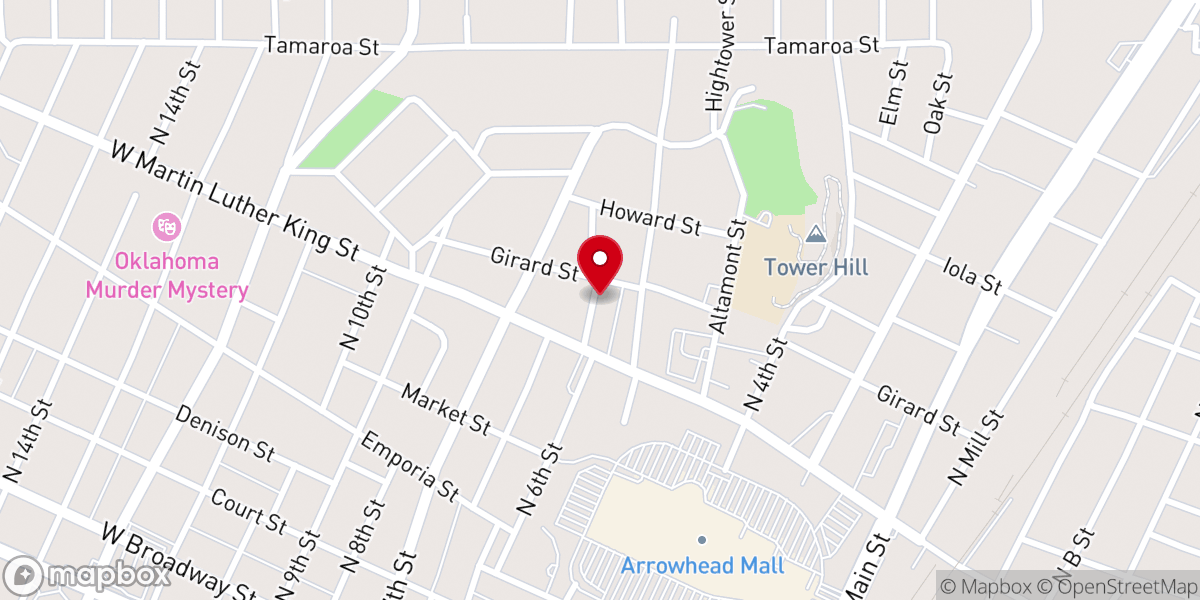 Map showing location of Mt Calvary Baptist Church