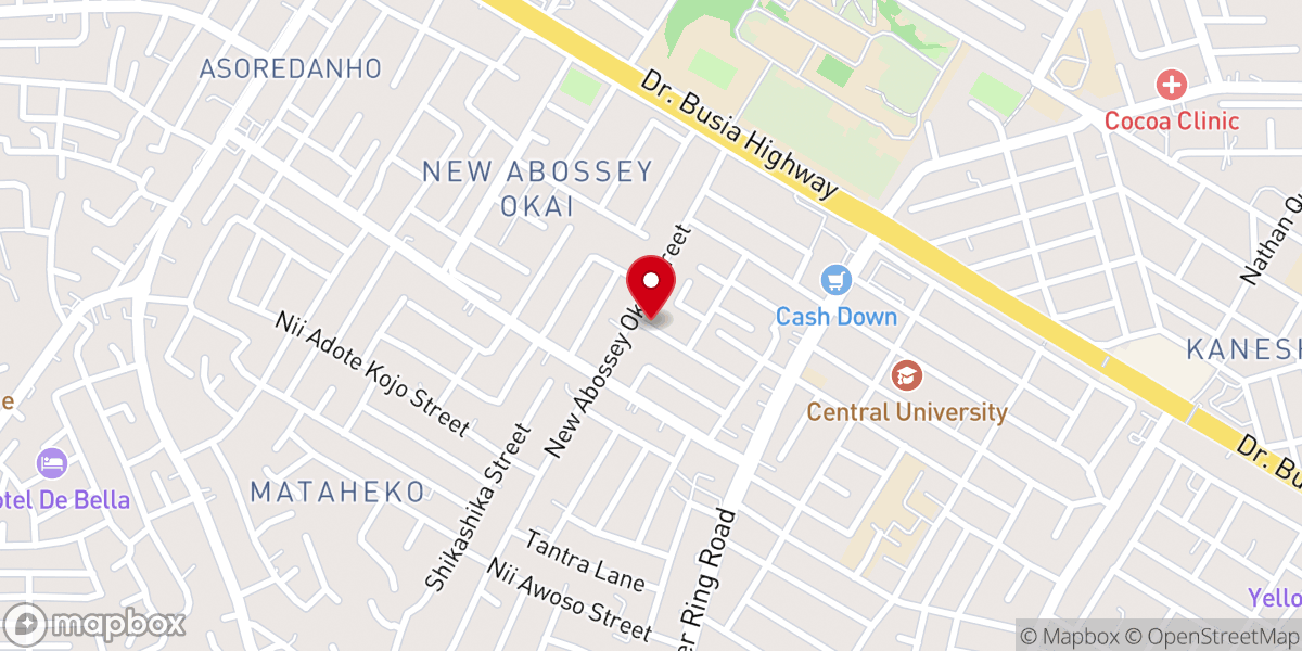 Map showing location of Kaneshie S.D.A Church