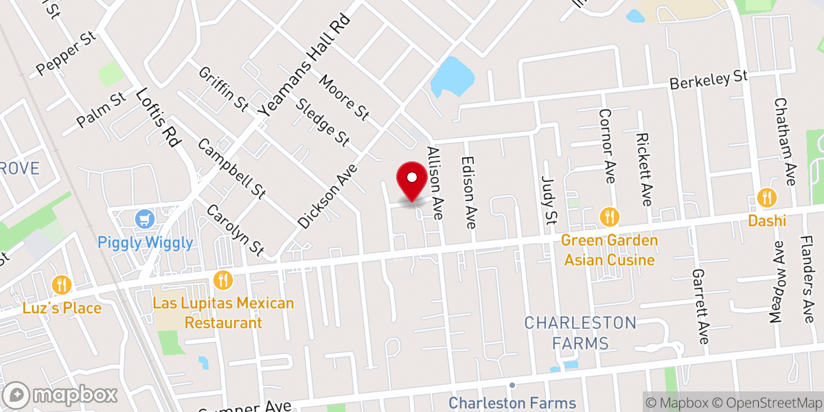 Map showing location of Charleston Baptist Association