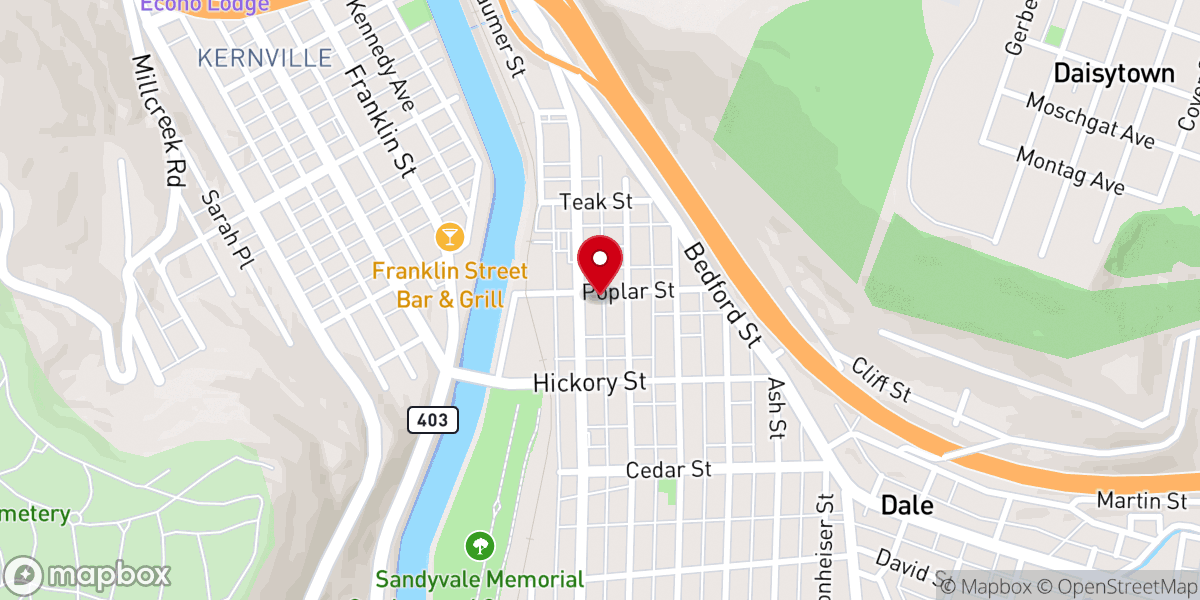 Map showing location of Pilgrim Church of God in Christ