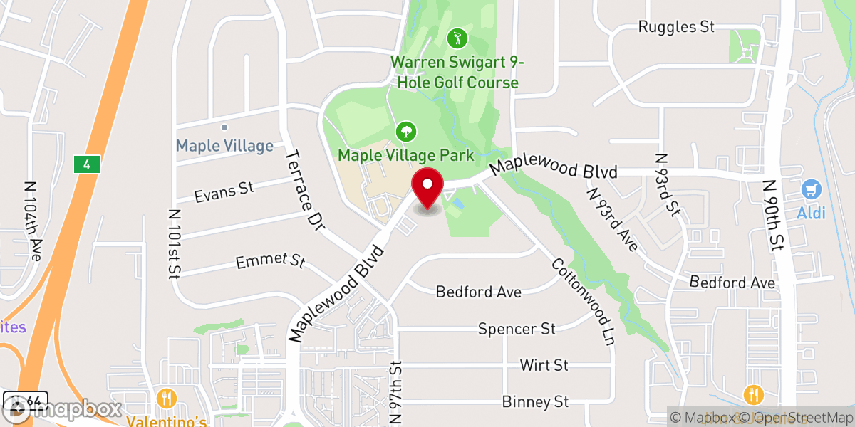 Map showing location of Maplewood United Methodist Church