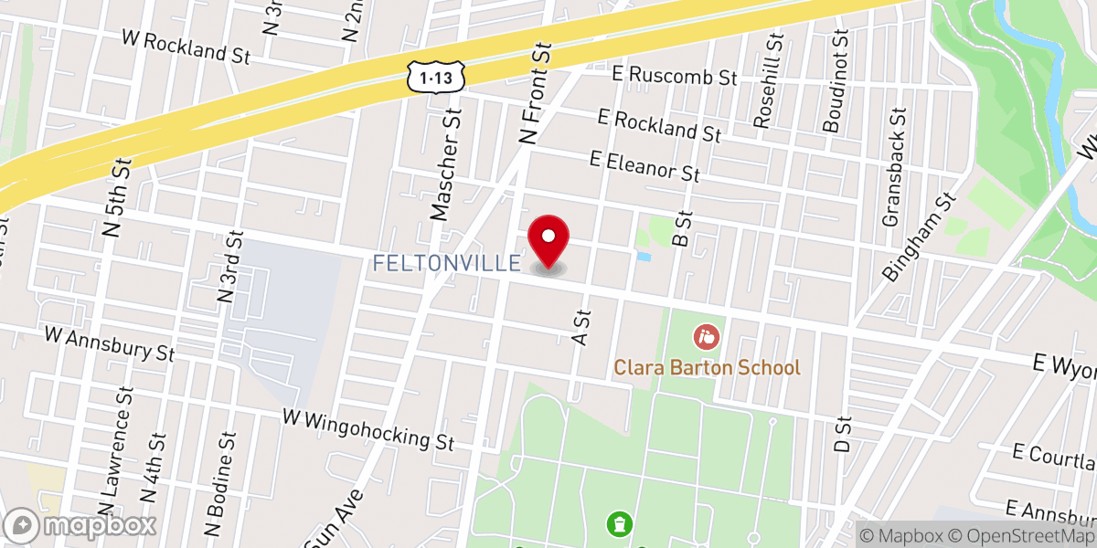 Map showing location of Grace Church of Philly