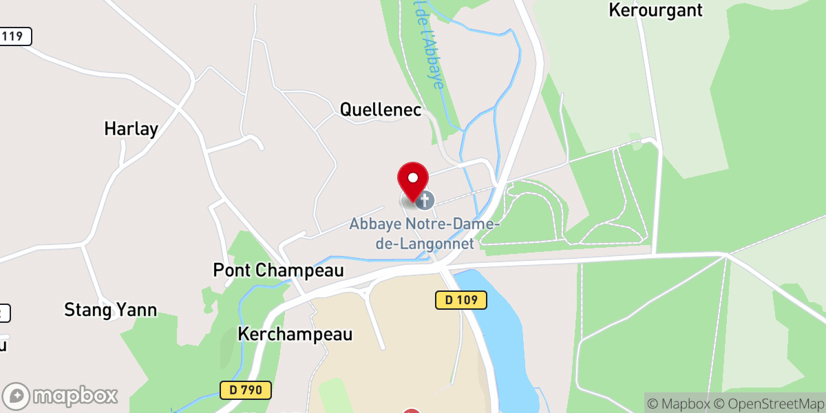 Map showing location of Abbaye Notre-Dame de Langonnet