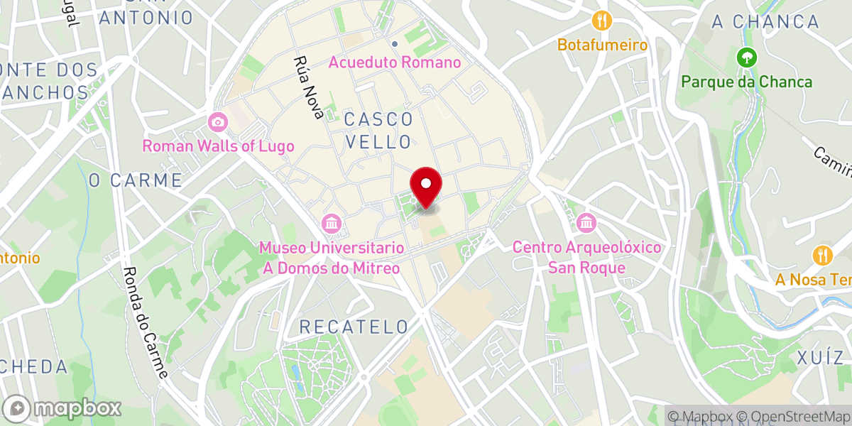 Map showing location of Iglesia de los Padres Franciscanos