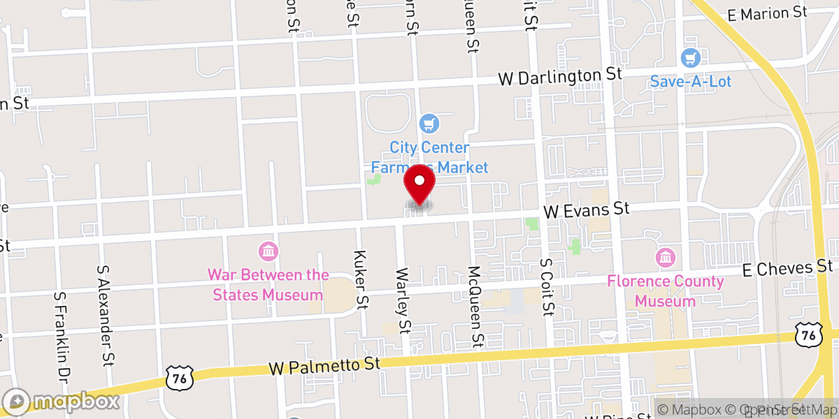 Map showing location of Florence District United Methodist Church