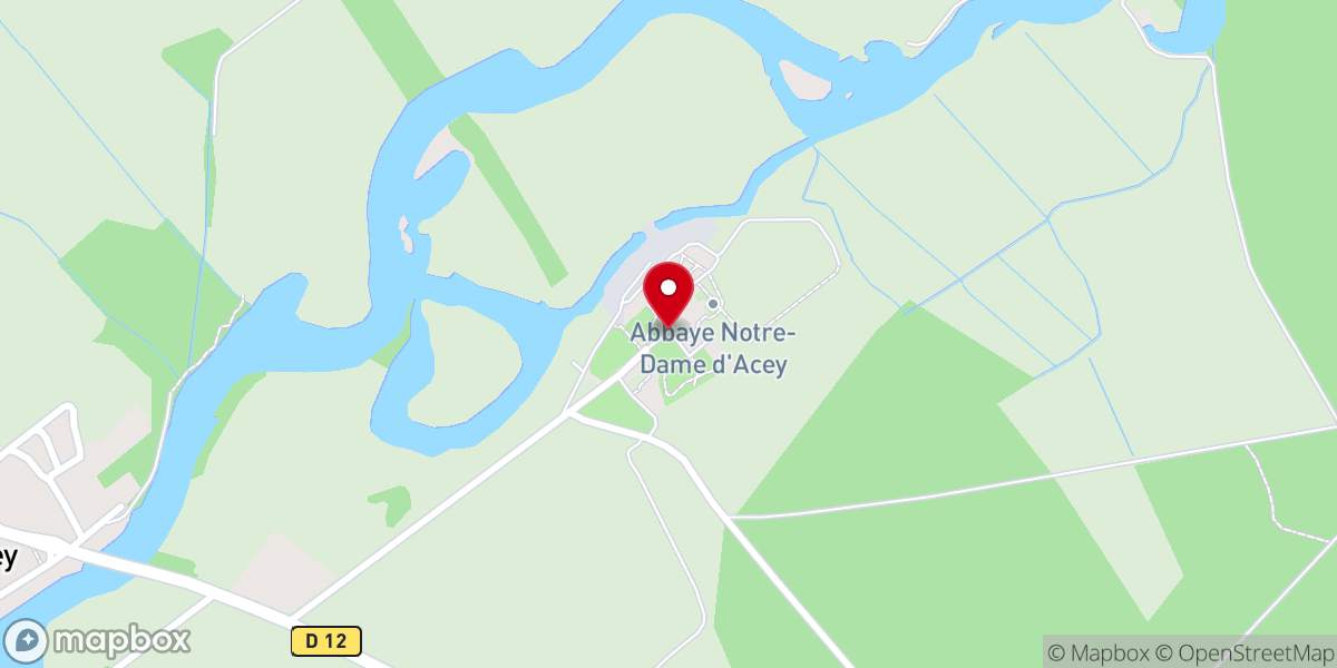 Map showing location of Abbaye Notre-Dame d'Acey