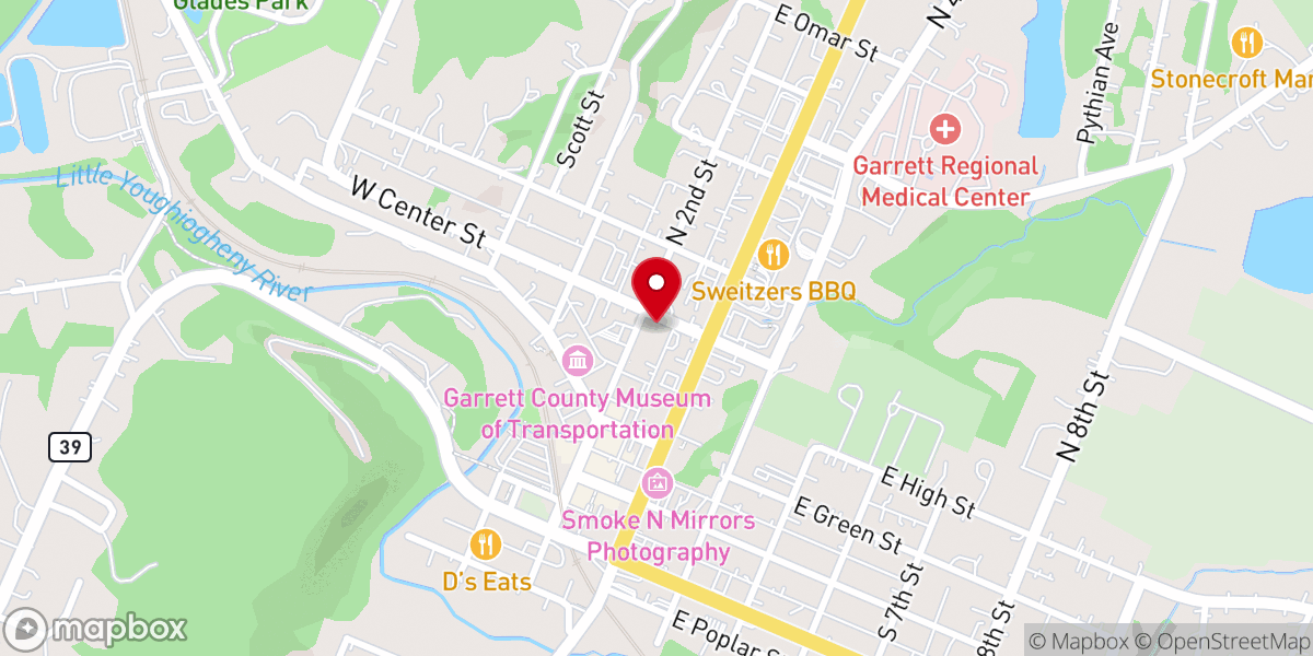 Map showing location of St Mark's Lutheran Church