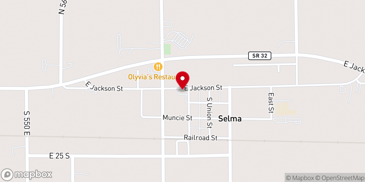 Map showing location of Selma United Methodist Church
