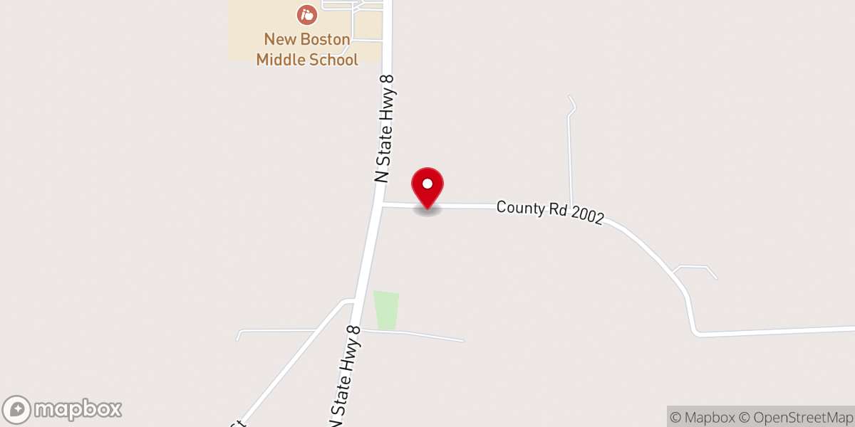 Map showing location of Red Bayou Church