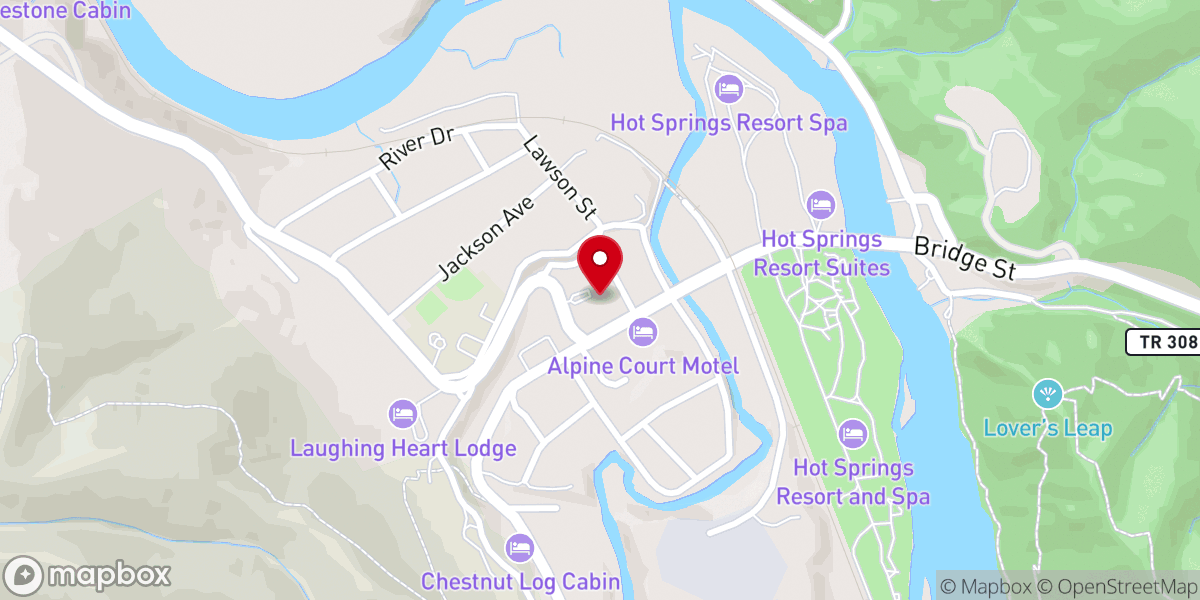 Map showing location of Hot Springs First Baptist Church