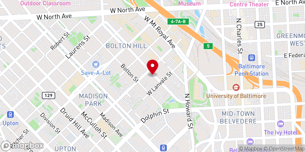 Map showing location of Brown Memorial Park Avenue Presbyterian Church (USA)