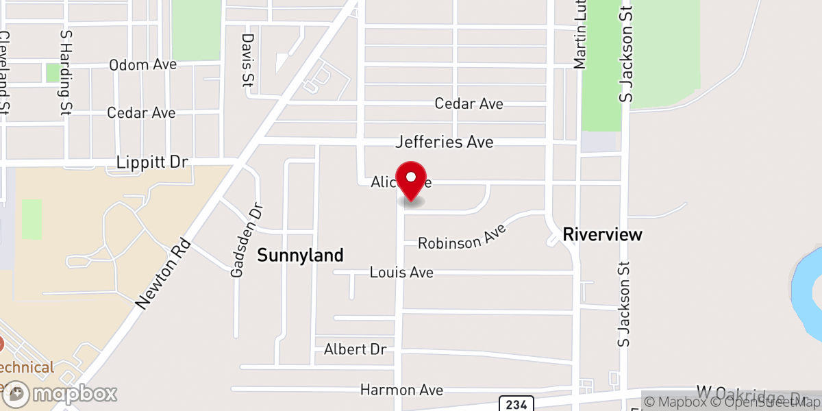 Map showing location of Third Kiokee Baptist Church