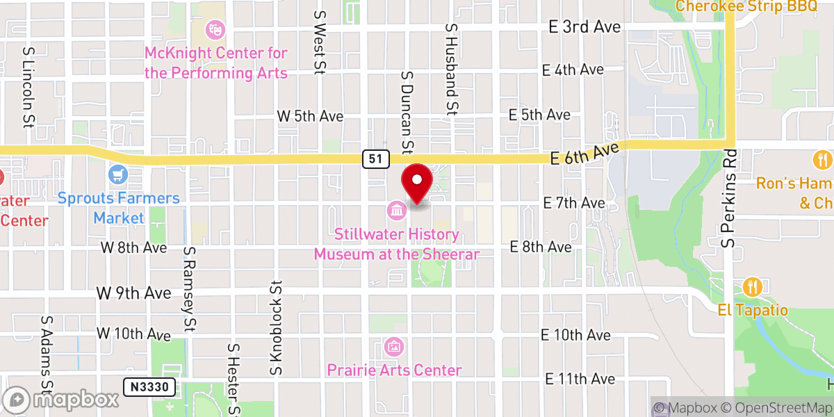 Map showing location of First Baptist Church