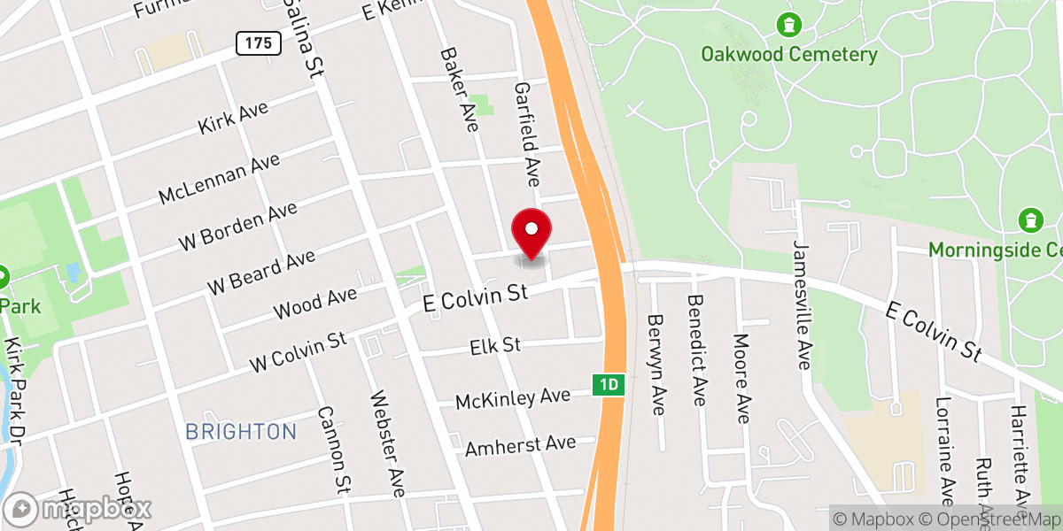 Map showing location of Antioch Baptist Church