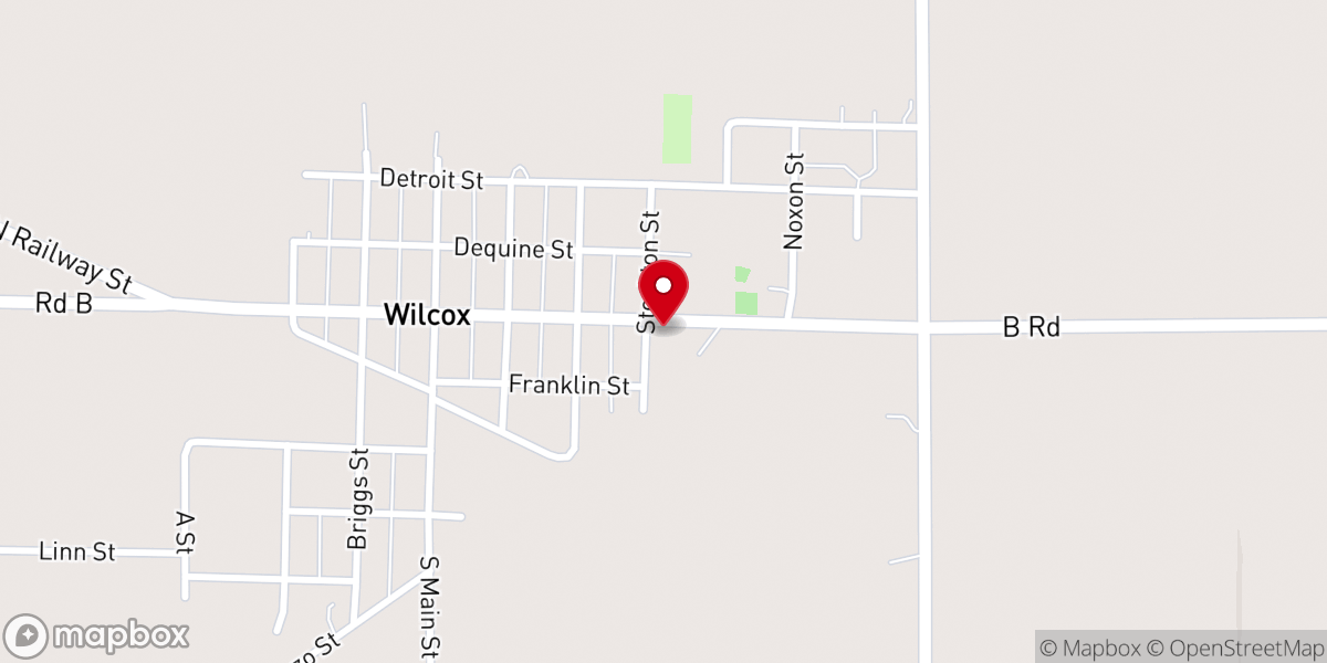 Map showing location of St. John's Lutheran Church