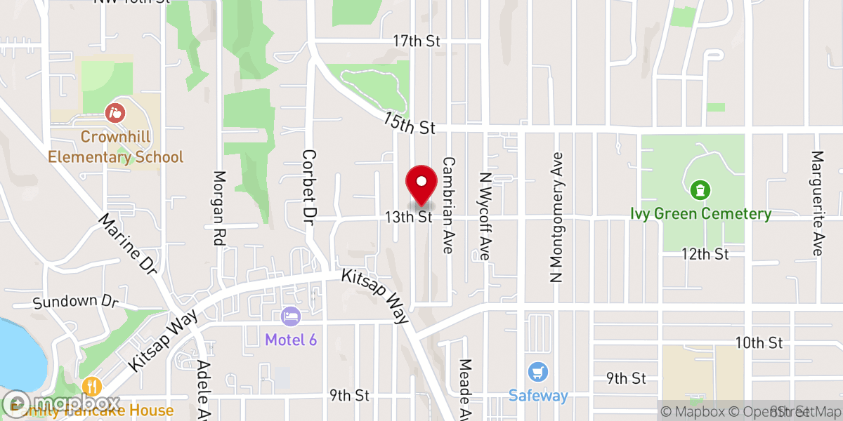 Map showing location of Charleston Bible Fellowship (CBF)