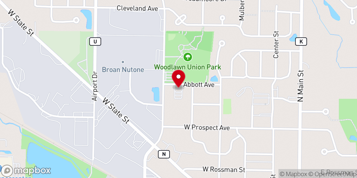 Map showing location of Hartford Bible Church