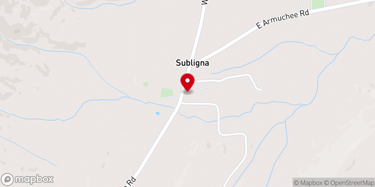 Map showing location of Subligna Baptist Church
