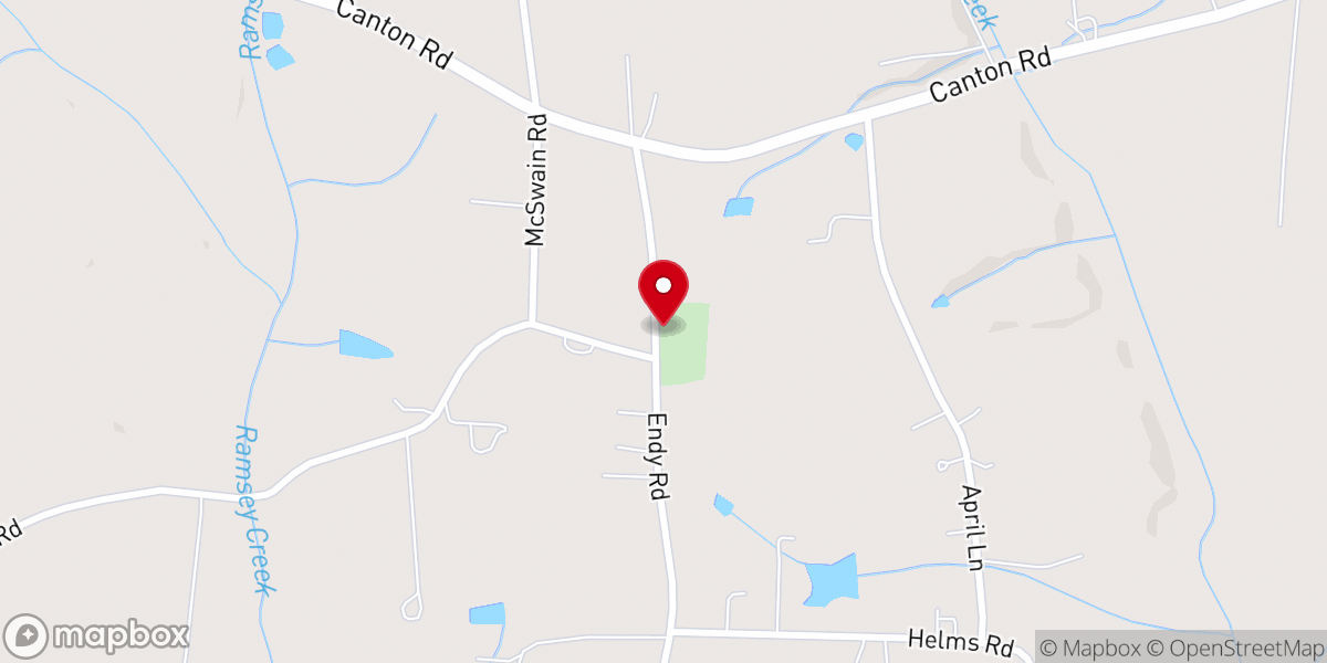 Map showing location of Canton Baptist Church