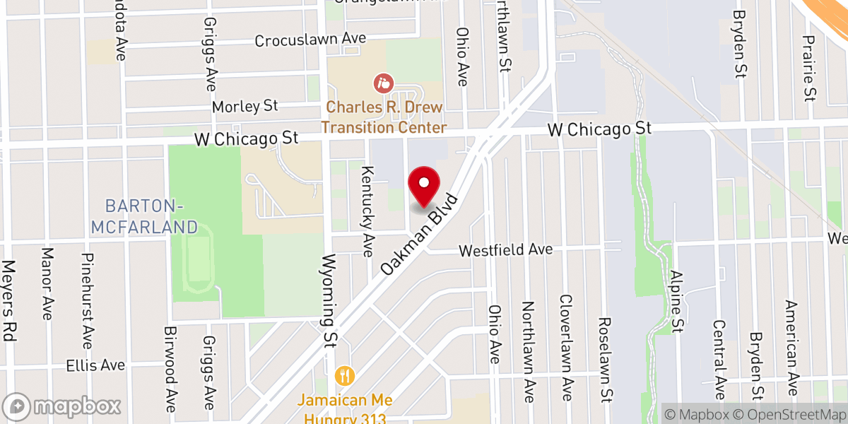 Map showing location of St John's Lutheran Church