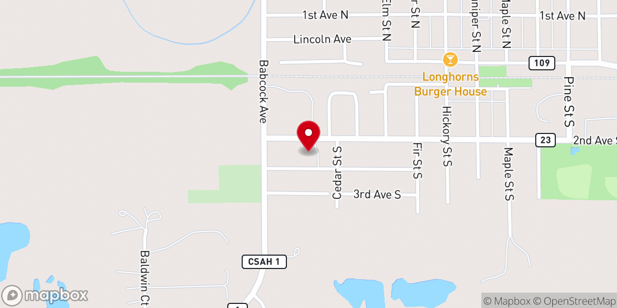 Map showing location of St. Peter Lutheran Church