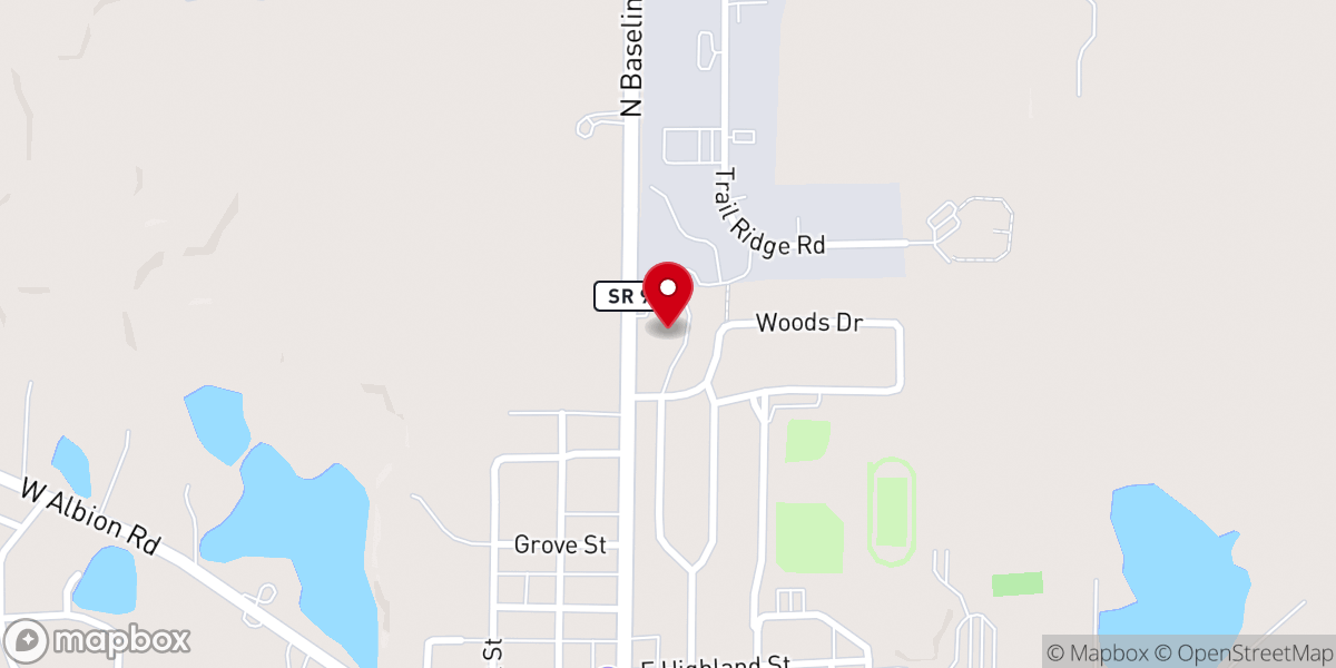 Map showing location of Trinity United Methodist Church