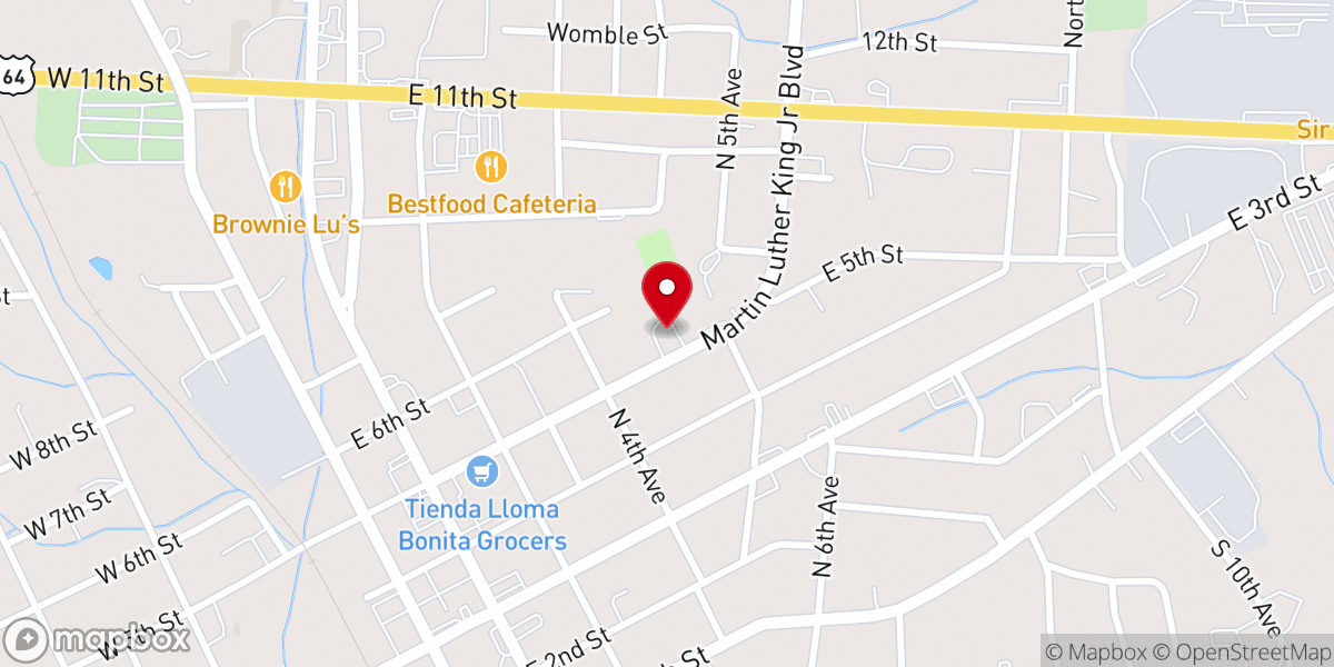 Map showing location of Corinth AME Zion Church