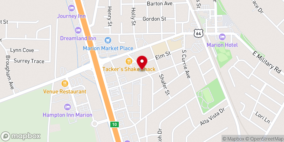 Map showing location of Family Life Center (Restoration Life Church)