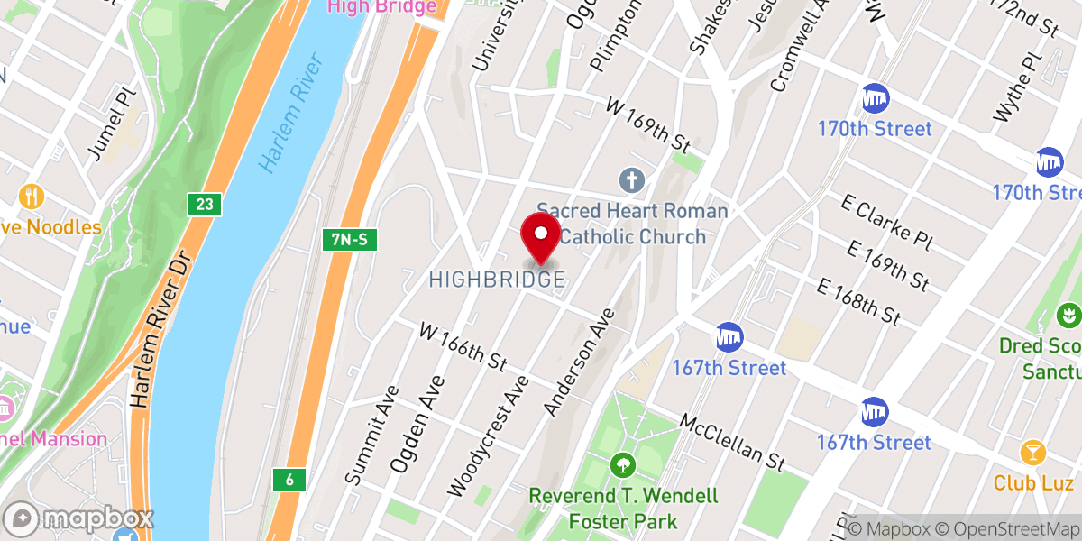 Map showing location of Iglesia Pentecostal Rehoboth Nelson-Ave