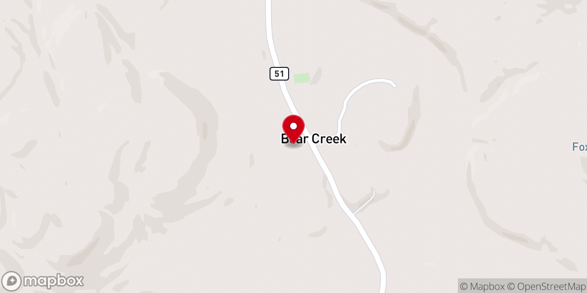 Map showing location of Little Bear Creek Missionary Baptist Church