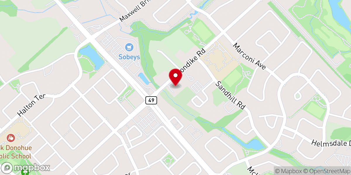 Map showing location of Brookside Baptist Church