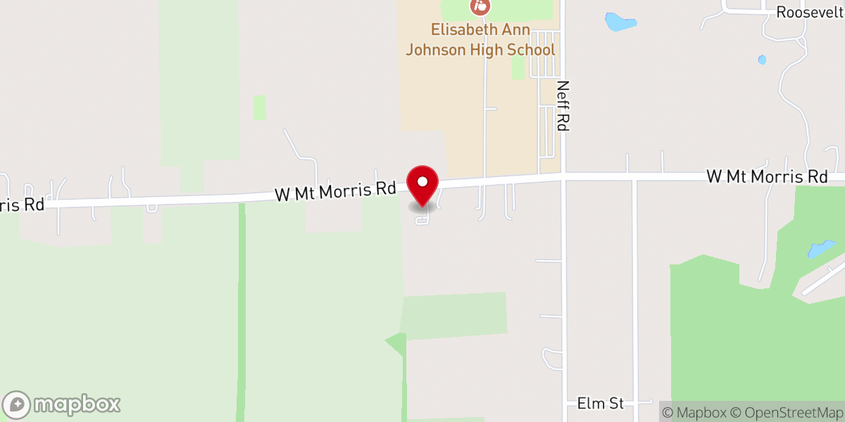 Map showing location of Mt Morris Free Methodist Church