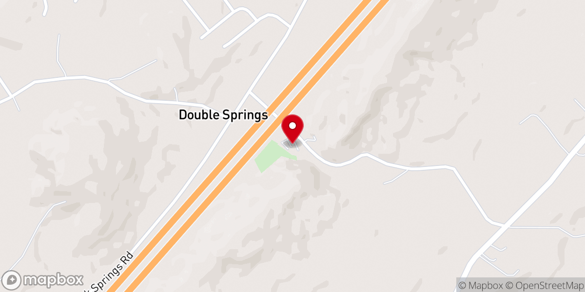 Map showing location of Double Springs Baptist Church