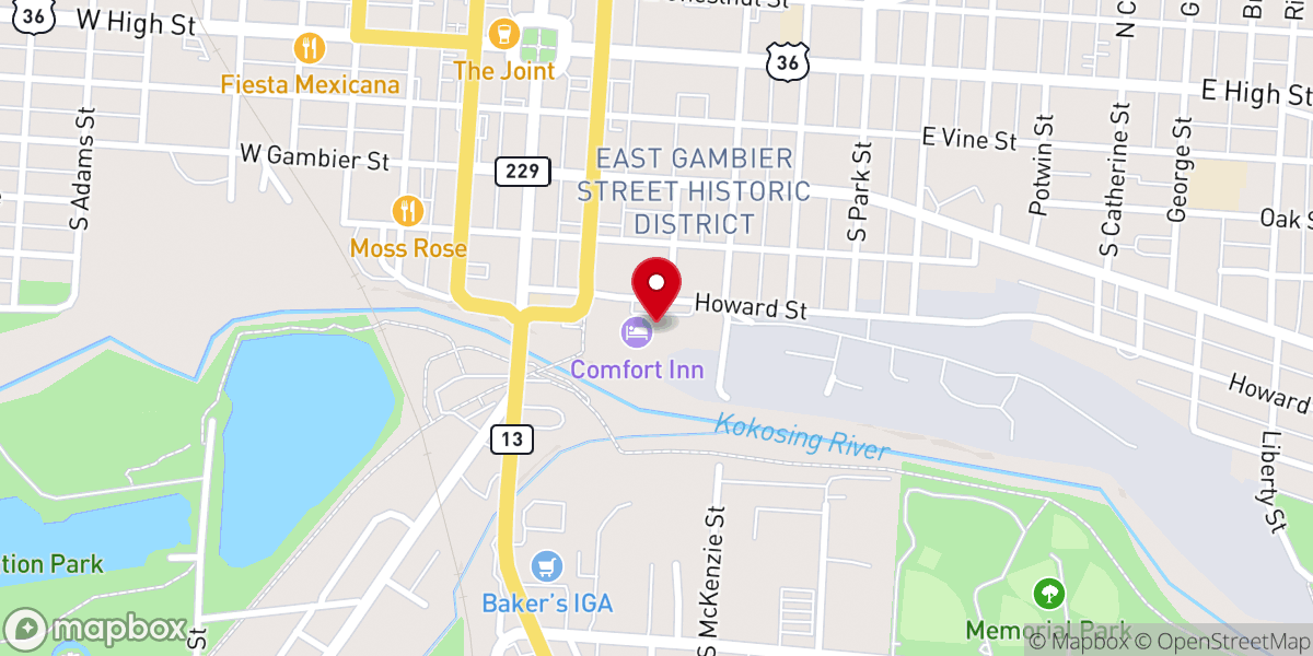 Map showing location of Harvest Christian Center