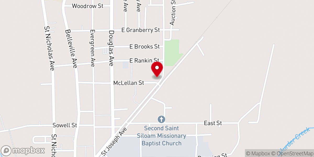 Map showing location of Zion Fountain African Methodist Episcopal Church