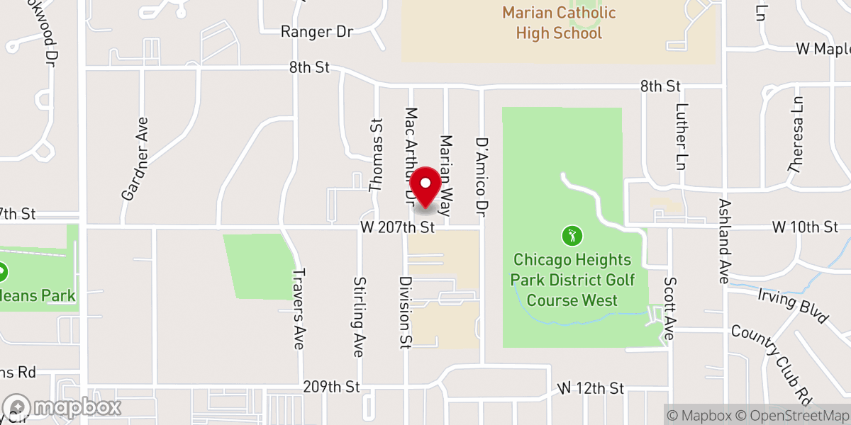 Map showing location of Life Church