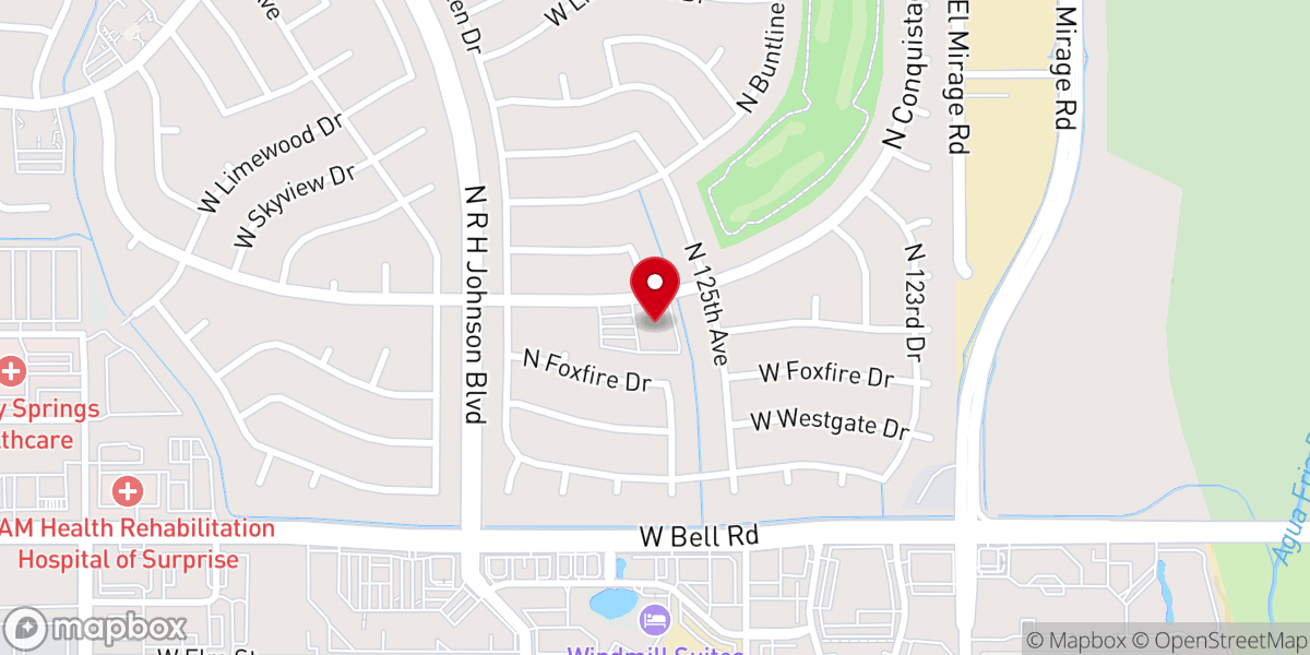 Map showing location of First Baptist Church, Sun City West