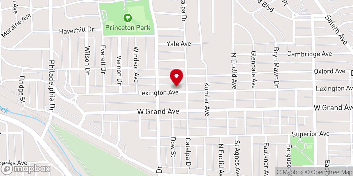 Map showing location of Glory Tabernacle Church