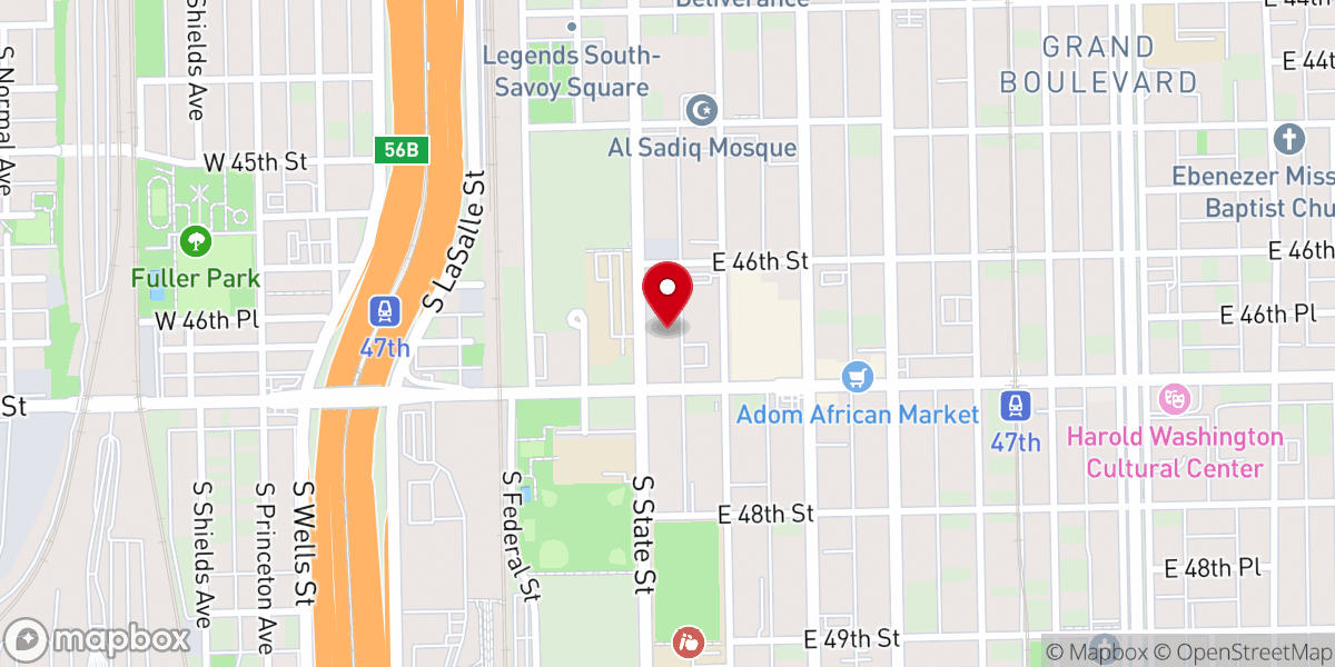 Map showing location of Omega Missionary Baptist Church