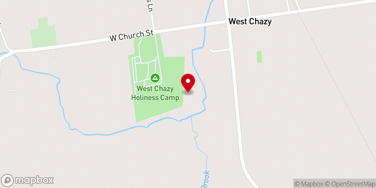 Map showing location of West Chazy Wesleyan Church