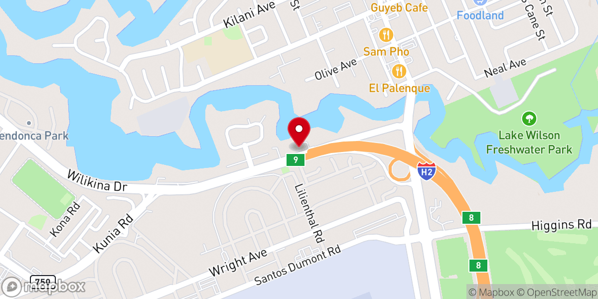 Map showing location of First Assembly of God Central Oahu