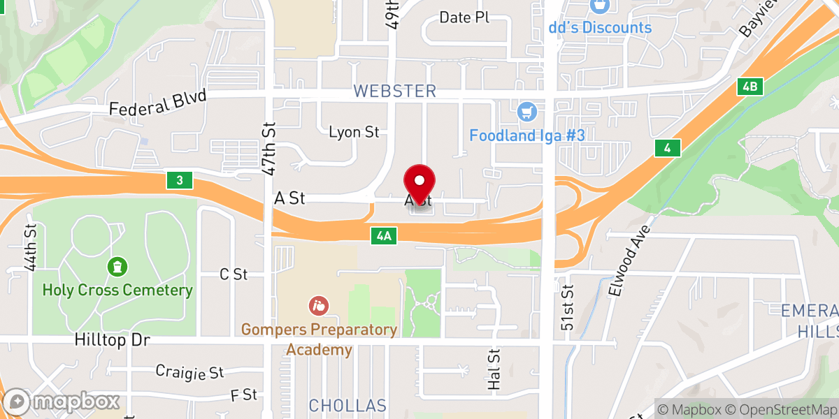Map showing location of People's Church San Diego Assemblies of God