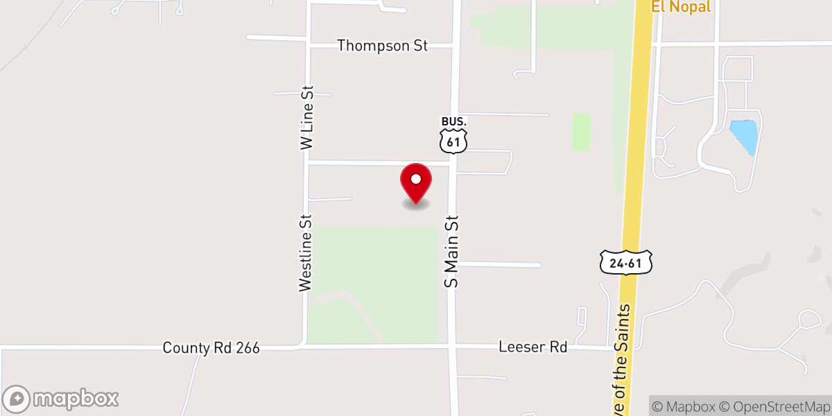 Map showing location of Palmyra United Methodist Church